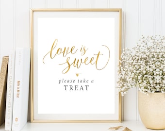 Love is Sweet Sign, Dessert Table Sign, Love is Sweet Take a Treat Sign, Wedding welcome sign, wedding decorations, Wedding Signs, Signs