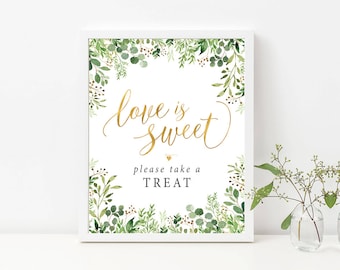 Love is Sweet Sign, Dessert Table Sign, Love is Sweet Take a Treat Sign, Wedding welcome sign, wedding decorations, Wedding Signs, Signs
