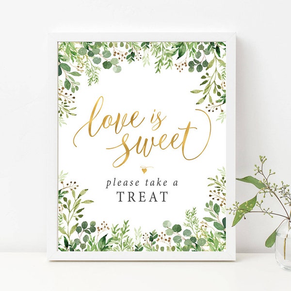 Love is Sweet Sign, Dessert Table Sign, Love is Sweet Take a Treat Sign, Wedding welcome sign, wedding decorations, Wedding Signs, Signs
