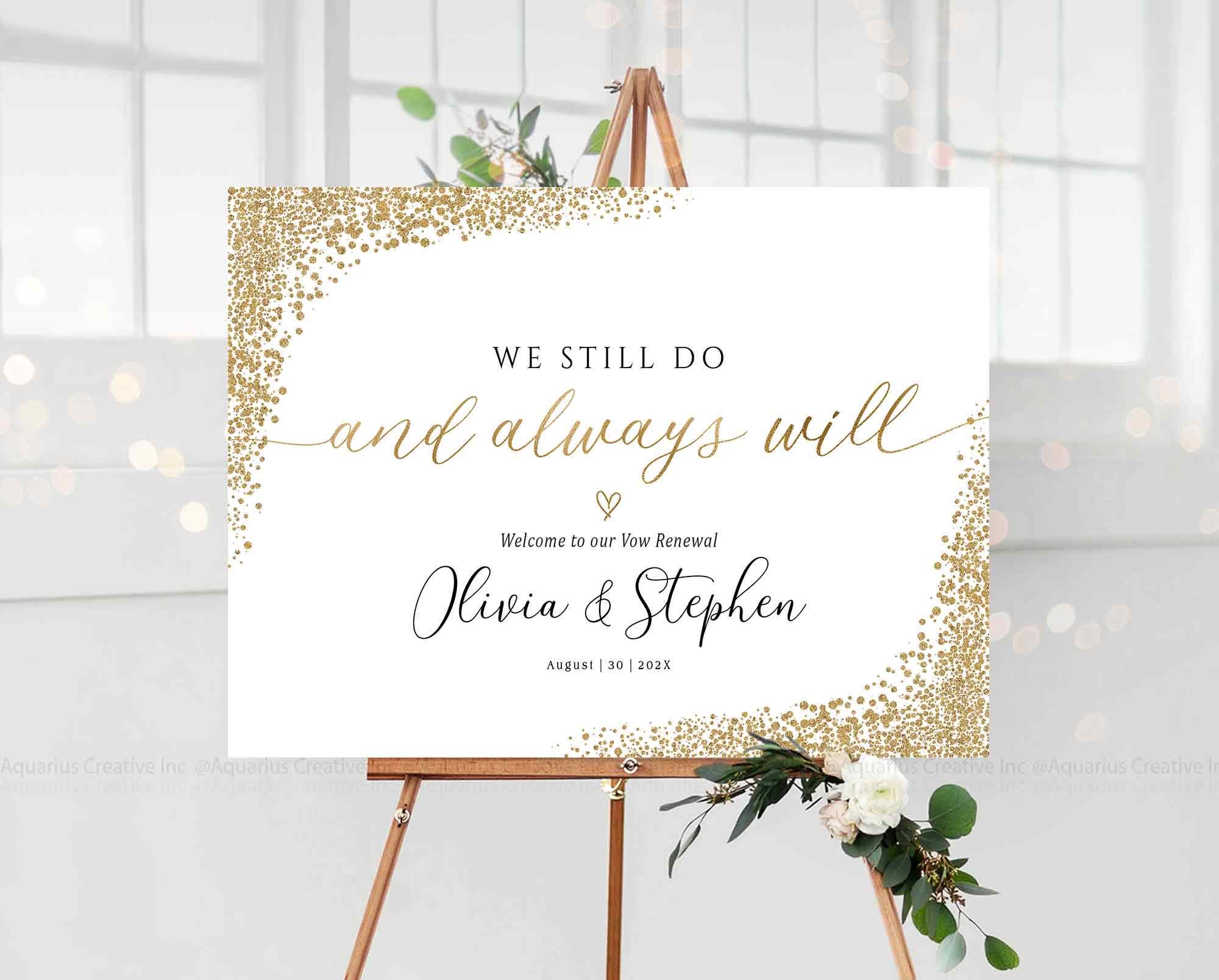"We Still Do" Wooden Sign - 11.8x11.8 Inch Vow Renewal & Anniversary Backdrop Decor