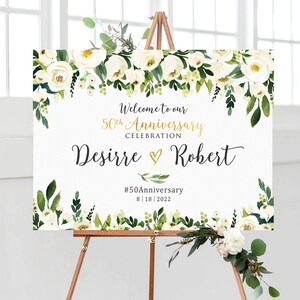 Signo del 50 aniversario, Signo de aniversario, Decoración del 50 aniversario, Cartel del 50 aniversario, Invitación del 50 aniversario, Signos de boda