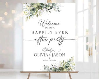 Minimalist wedding decor, Wedding Welcome Sign, Minimalist Wedding, Happily Ever After sign, Happily Ever After Party Welcome Sign