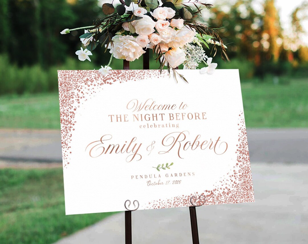 The Night Before Sign, Rehearsal Dinner Sign, Wedding Rehearsal Sign
