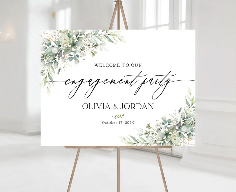 Engagement party sign, Engagement welcome sign, Engagement Decor, Engagement party decorations, Engagement Sign, Engaged sign, Signs image 1
