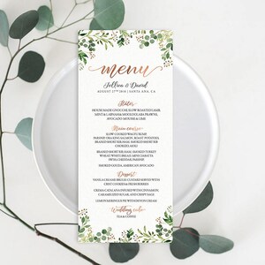 Menu de casamento, menu de casamento para impressão, cartão de menu, menu de jantar rústico, menu de casamento, para impressão, modelo de menu de casamento, menu de casamento personalizado