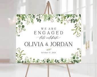 Engagement party decorations, Engagement sign, Engagement welcome sign, Engagement party Sign, Rustic Engagement decor, We are engaged sign