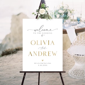 Personalized Wedding Welcome Sign, Minimalist Wedding Sign, Modern wedding sign, Venue Entrance Sign, Wedding decoration, Wedding Invitation