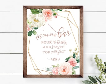Szyld na bar Mom-osa, szyld na baby shower w barze Momosa, szyld na baby shower w barze Mimosa, szyld na bar Momosa, dekoracje na baby shower, szyld na bar z szampanem, szyld na Mom-osa
