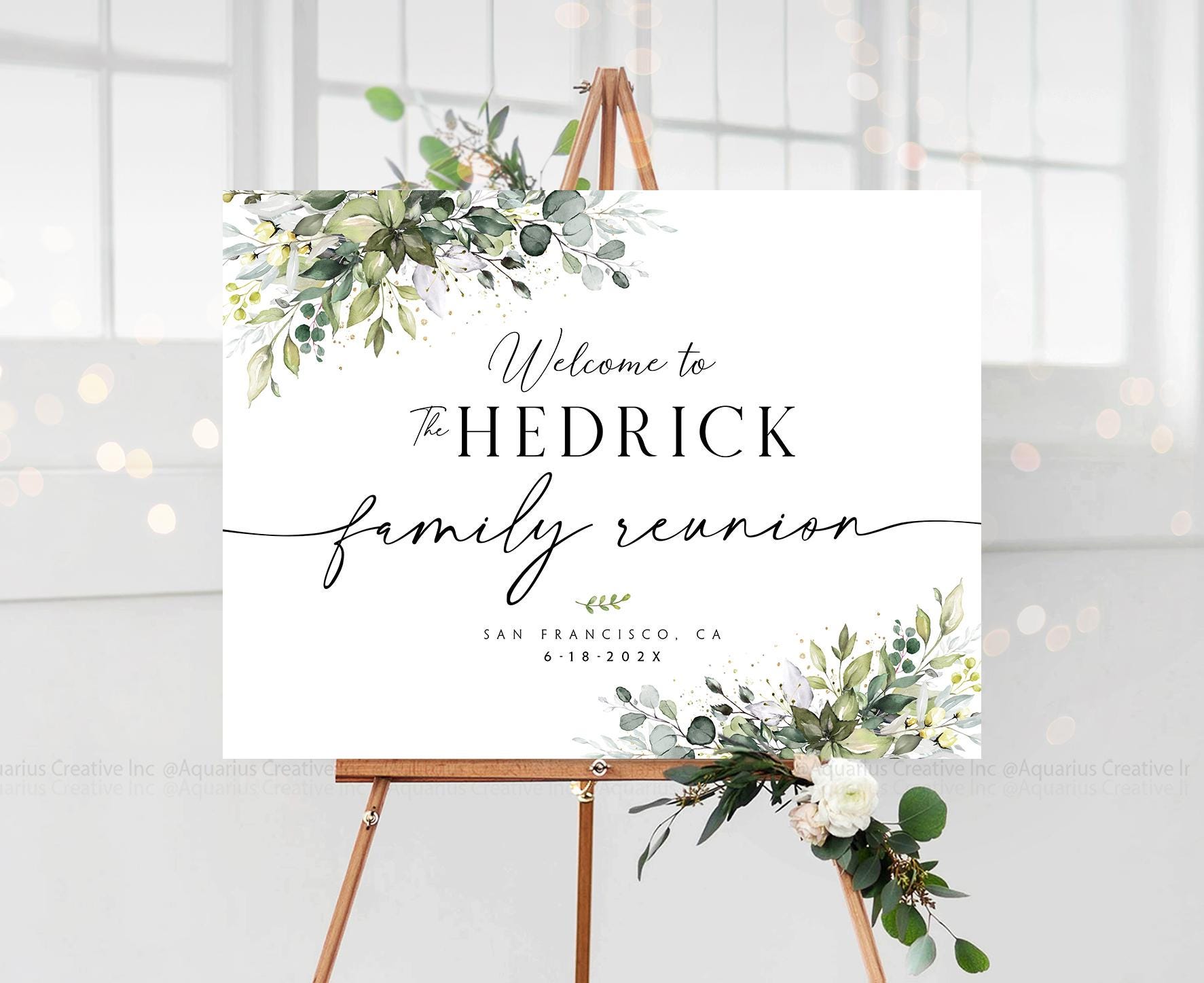 Family Reunion Welcome Sign, Greenery Reunion Decor, Family Reunion ...