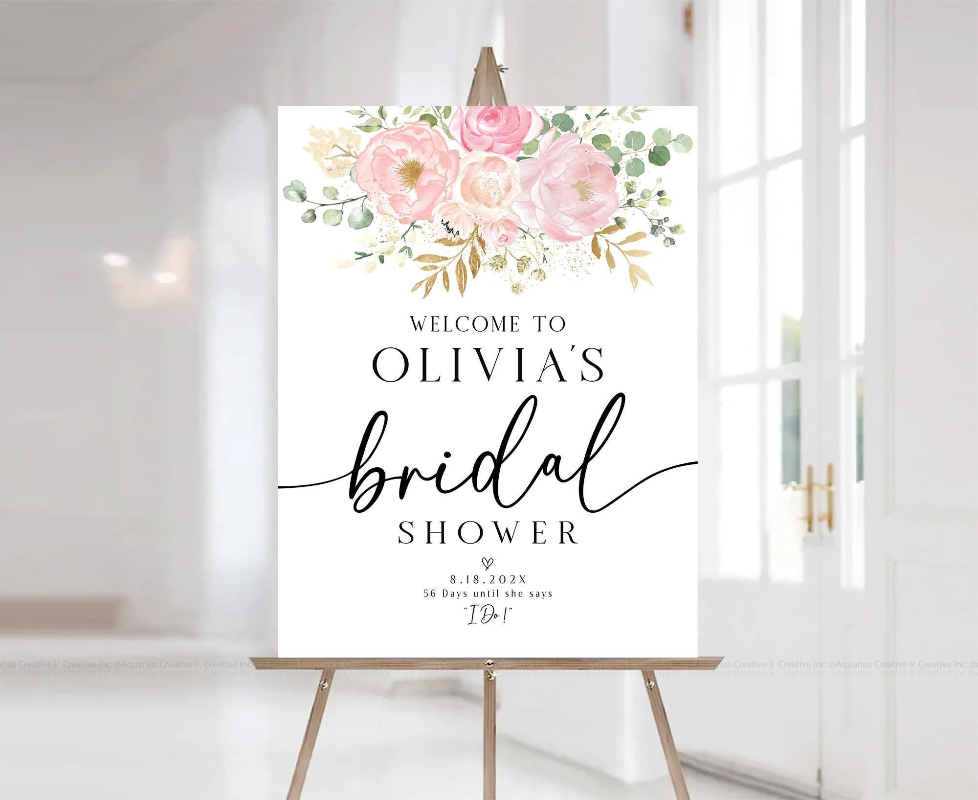 Bridal Shower sign, Bridal Shower Welcome Sign, Bridal Shower decorations,  Bridal shower Invitations, Wedding welcome sign, Shower signs