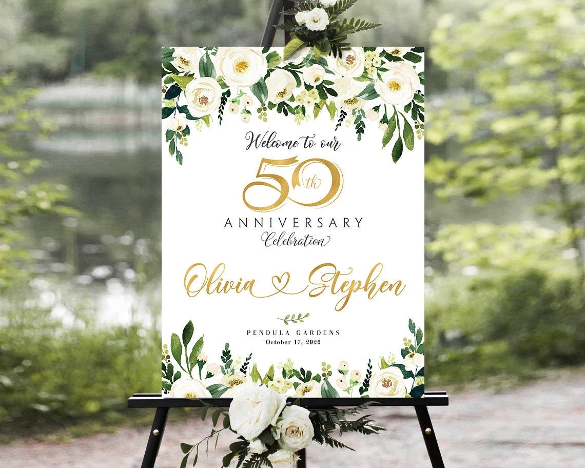 Cartel del 50 aniversario, Aniversario de bodas de oro, decoración del 50  aniversario, cartel del 50 aniversario, Bienvenidos al 50 aniversario -   México