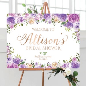 Bridal Shower decoration, Bridal Shower Welcome Sign, Bridal Shower sign, bridal shower Invite, Lavender, Violet, Purple Bridal Shower sign