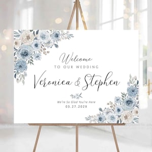 Dusty Blue Wedding decoration, Wedding Welcome Sign, Dusty Blue Wedding sign, Dusty Blue invite, Dusty Blue Decorations, Dusty Blue Wedding