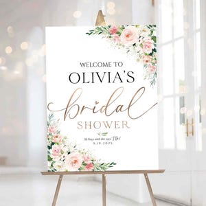 Decoraciones para despedida de soltera, letrero para despedida de soltera, letrero de bienvenida para despedida de soltera, invitación para despedida de soltera, póster para despedida de soltera, decoración en rosa ruborizado