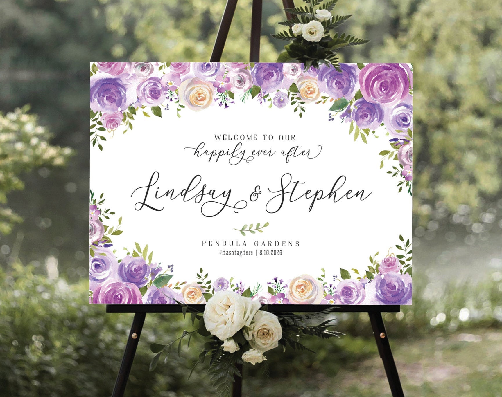 Wedding Welcome Sign, Wedding signs, Purple Wedding signs, Custom Wedding Sign, Welcome Wedding Sign, Wedding Board, Purple Wedding Decor