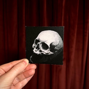 Mini skull oil painting print