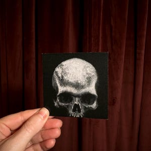 Mini skull oil painting print