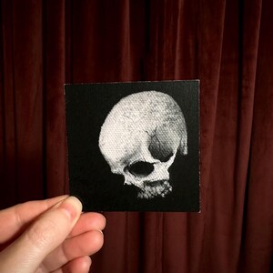 Mini skull oil painting print