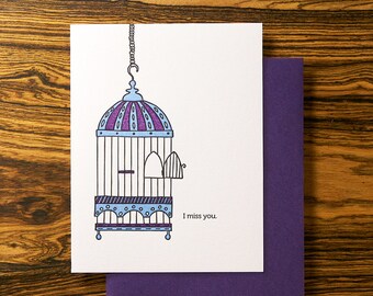 Flew the Coop - Letterpress I Miss You Card