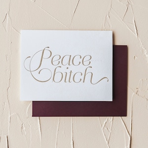 Paz - Tarjeta de Navidad divertida tipografía navideña