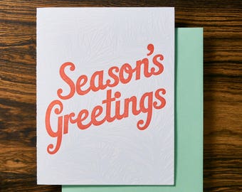 Pine Season's Greetings Letterpress Holiday Card