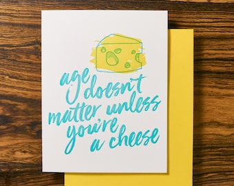 Cheesy Birthday Letterpress Card