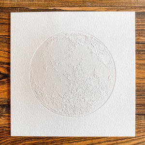 Vollmond Mond Druck - Galerie Wand Buchdruck Kunst 8x8 Valentinstag Geschenk