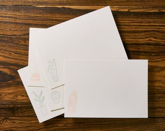 Cactus - Stuffer para meia de cartão de nota de papelaria tipográfica