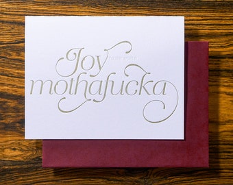 Joy - Funny Letterpress Holiday Christmas Card