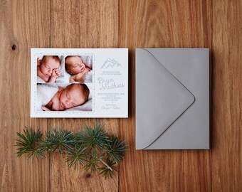 Nature Outdoors - Custom Letterpress Baby Birth Announcement, Deposit Only