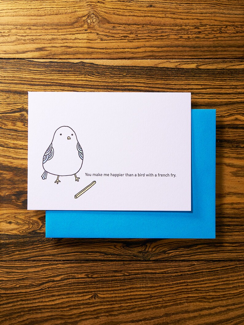 You Make Me Happy Letterpress I Love You Card | Etsy