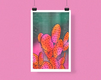 Melting Cactus Riso Print