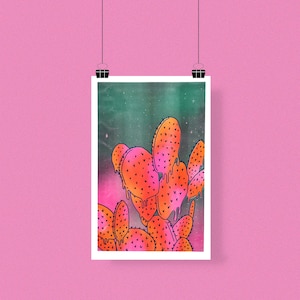 Melting Cactus Riso Print