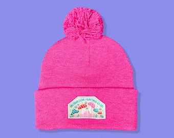 Mushroom Hunting Club Pom Pom Beanie