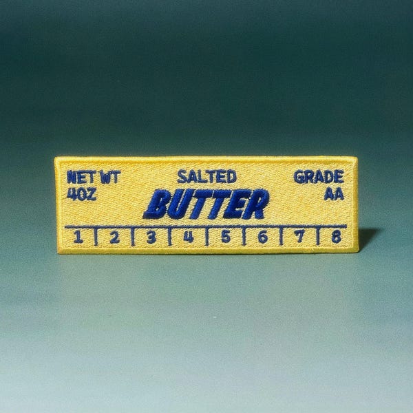 Butter Stick Embroidered Bookmark Patch