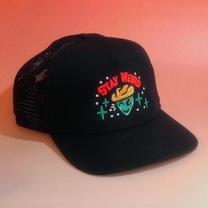 Stay Weird Alien Cowboy Structured Five-Panel Trucker Hat