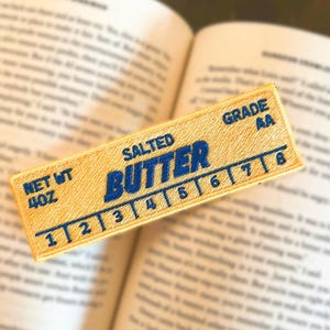 Butter Stick Embroidered Bookmark Patch