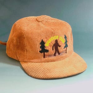 Bigfoot Cryptid Club 5-Panel Corduroy Hat