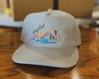 Embroidered Canvas Cap: Storm Grey 90s Style Hat