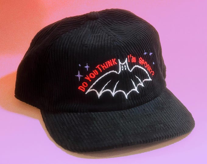 Do You Think I'm Spooky? Bat Halloween Corduroy Hat