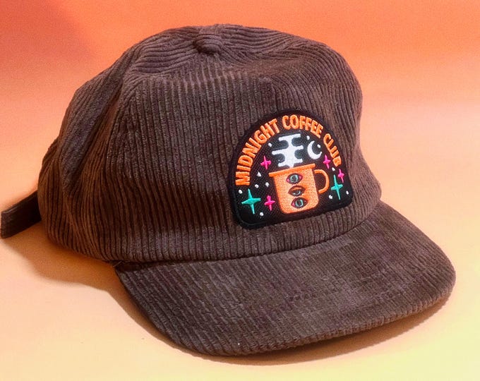 Midnight Coffee Club 5-Panel Corduroy Hat