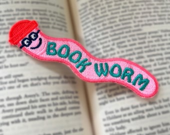 Book Worm Embroidered Bookmark