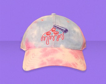 Neon Pizza Tie-Dye Dad Hat