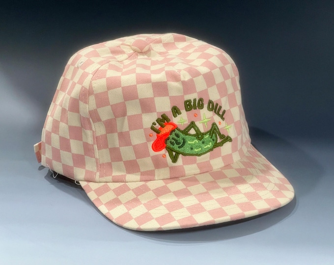 Big Dill Pickle Direct Embroidered 5-Panel Checkered Floppy Hat