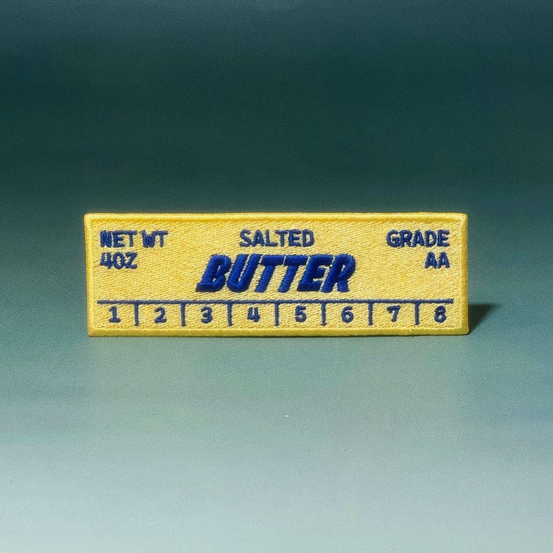 Butter Stick Embroidered Bookmark Patch image 1