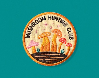 Mushroom Hunting Club Round Patch