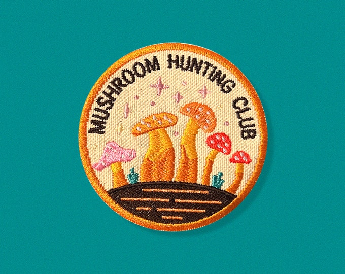 Mushroom Hunting Club Round Patch