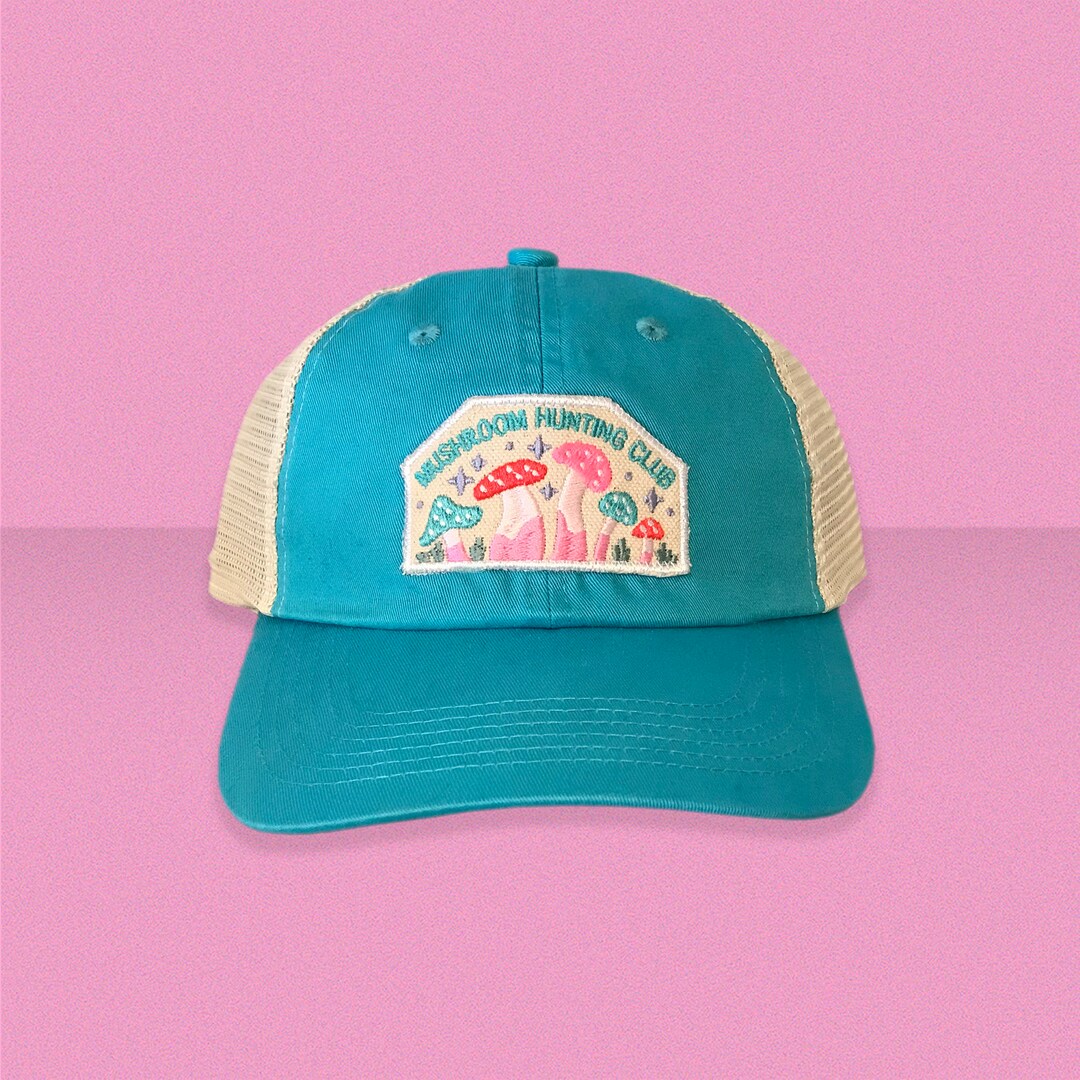 Mushroom Hunting Club Mesh Back Hat Etsy