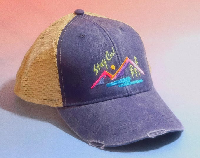 90s Retro Landscape Embroidered Baseball Cap