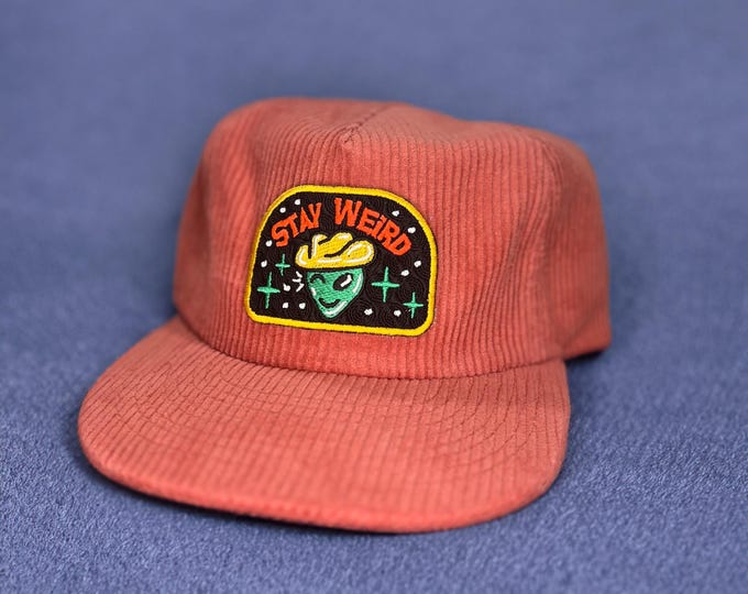 Stay Weird 5-Panel Corduroy Hat